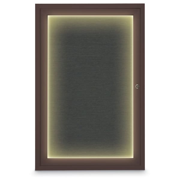 United Visual Products Hinge-less Radius Corkboard, 11"x13-1/2", Black Alum Frame/Buff UVEB1113R-BLACK-BUFF - main